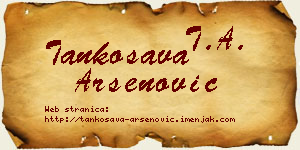 Tankosava Arsenović vizit kartica